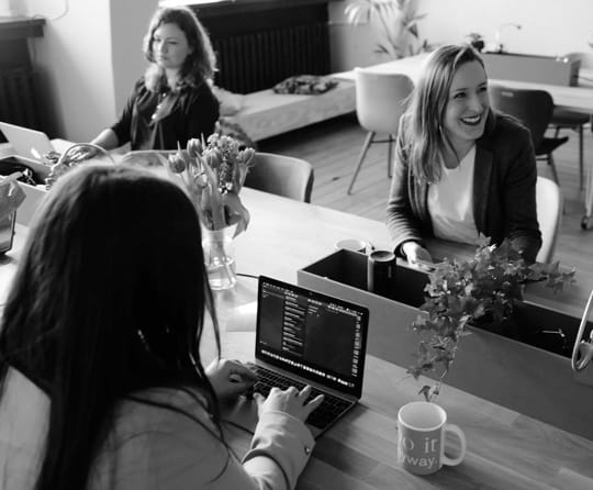 women co-working